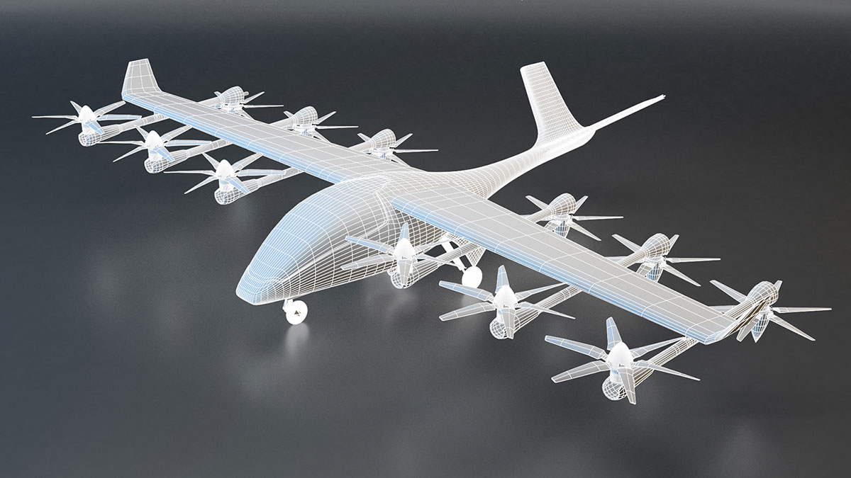 AMRD Silene Jet First Concept Design by ETL Visuals 3D Wireframe Render