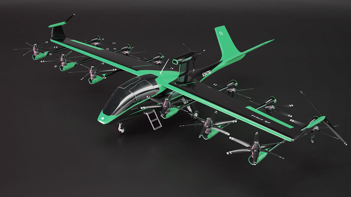 AMRD Silene Hybrid Jet 3D CGI Render Variation Pattern Green