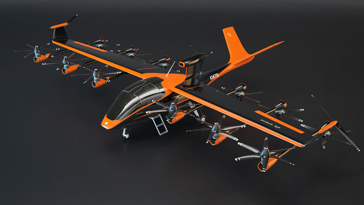 AMRD Silene Hybrid Jet 3D CGI Render Variation Pattern Orange