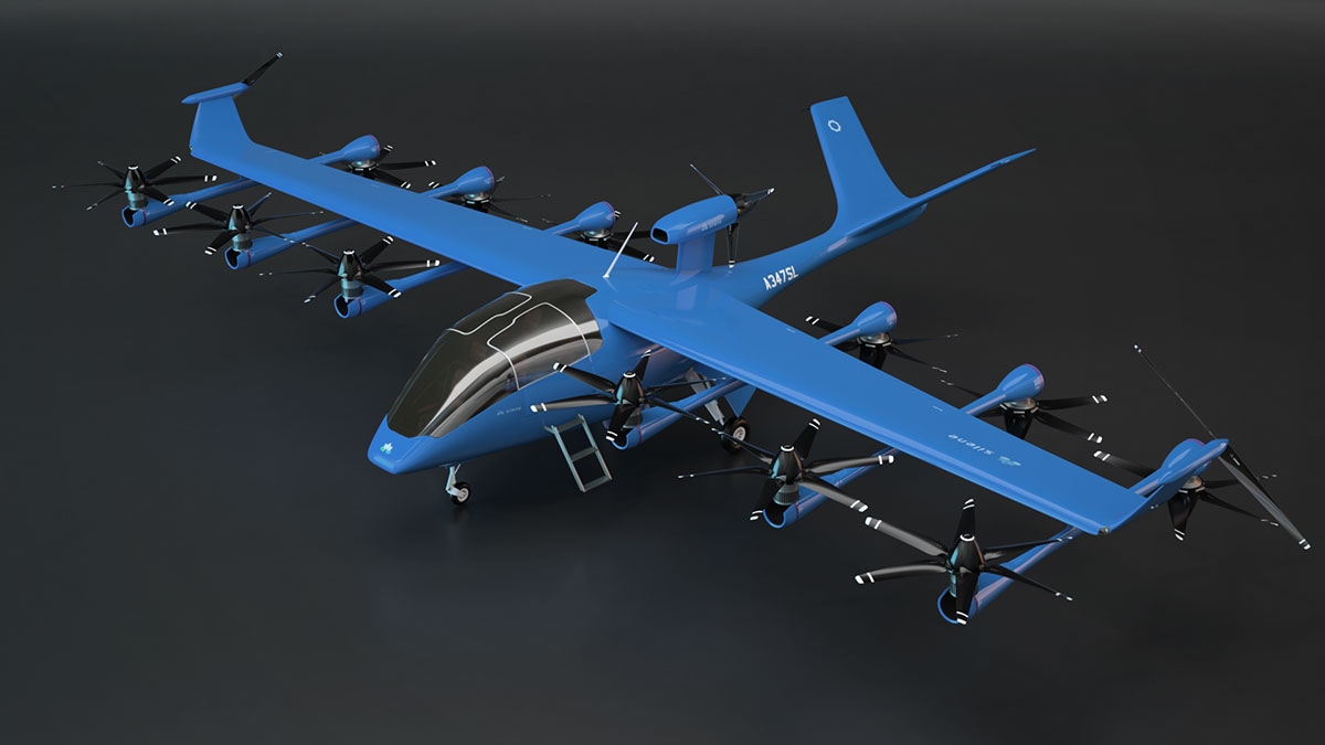 AMRD Silene Hybrid Jet 3D CGI Render Variation Plain Blue